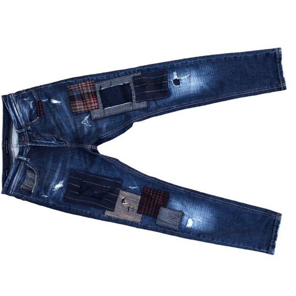 Rare Gianni Lupo Patchwork Jeans Size 28 - Picture 7 of 10